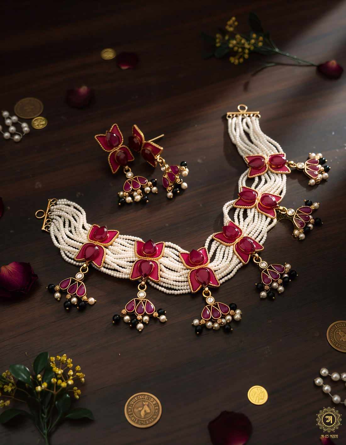 Poddoful Meena Work Choker Set